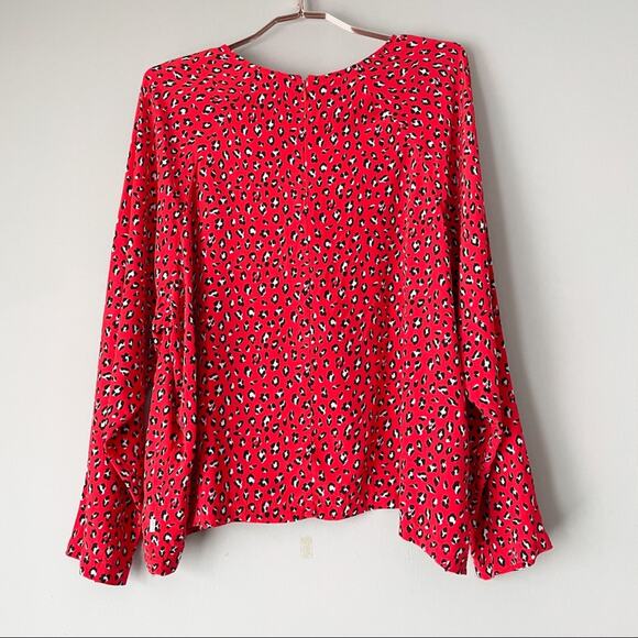 Levi’s Red Leopard Print Miranda Blouse Large - Picture 4 of 6